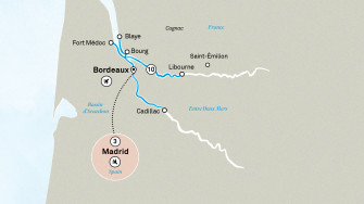Маршрут круиза «Прекрасный Бордо и Мадрид»