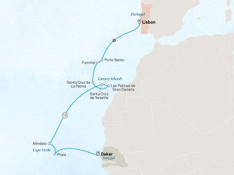 Маршрут круиза «Скрытые сокровища Атлантического океана и Африки »