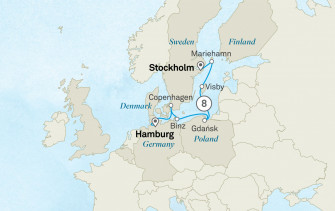 Маршрут круиза «Вкус Балтии: из Гамбурга в Стокгольм»