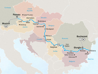 Маршрут круиза «Восточная Европа, Балканы и сокровища Дуная»