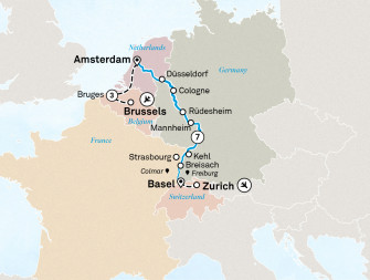 Маршрут круиза «Рождественские ярмарки Рейна и Брюгге»