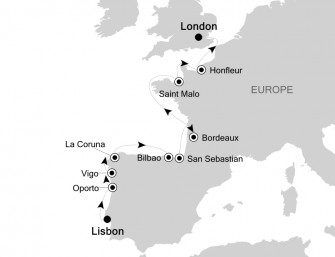 Маршрут круиза «Из Лиссабона в Лондон»